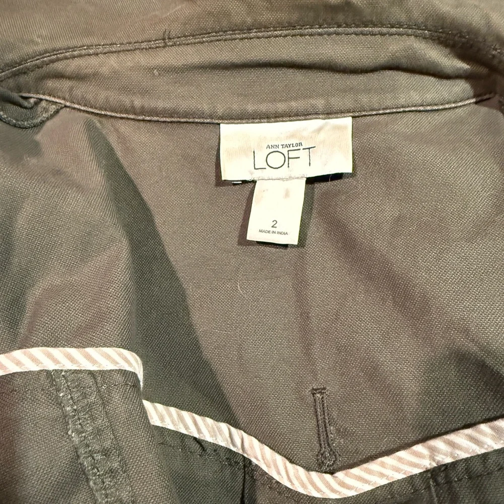 LOFT Olive Utility Button-Front Jacket